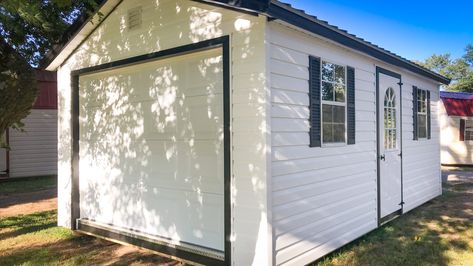 Single-Car Garage Size: Full Guide | Esh's Utility Buildings Single Car Garage, Prefab Garages, Single Garage, 5 Car Garage, Types Of Siding, Siding Options, Invest Money, Log Siding, Gambrel Roof