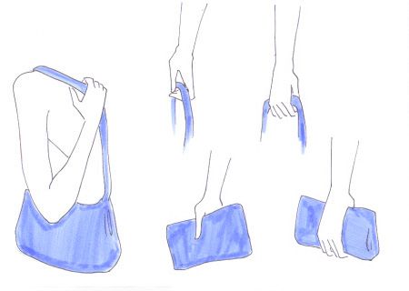 Holding a bag - how to draw it? I Draw Fashion, Bag Shapes, Draw Fashion, Fashion Design Books, Bag Illustration, Drawing Body Poses, Fashion Illustrations Techniques, Hand Drawing Reference, Drawing Bag