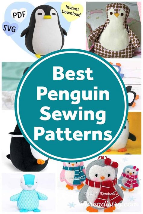 Diy Penguin Plush, Penguin Stuffy Pattern, Penguin Plush Sewing Pattern, Penguin Stuffed Animal Pattern, Penguin Plushie Pattern, Stuffed Penguin Sewing Pattern Free, Penguin Plush Pattern, Penguin Pattern Sewing, Penguin Sewing Pattern Free