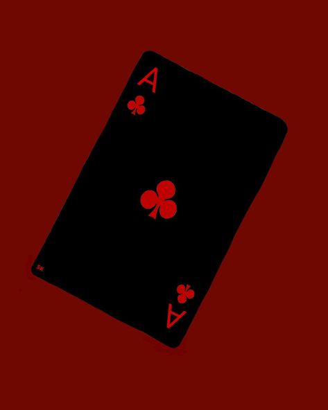 Clubs ♣️ is one of the four suits of playing cards in the standard French deck  It corresponds to the suit of Acorns in a German deck.  Its original French name is Trèfle which means "clover" and the card symbol depicts a three-leafed clover leaf. The Italian name is Fiori ("flower"). The English name "Clubs" is derived from the suit of Bastoni (batons) in Italian-Spanish suited cards. #clover #ace #cards #illustration #illustrationart #skillustration #sudevk #sk French Deck, Ace Cards, French Name, Cards Illustration, Red Core, Red And Black Wallpaper, Lizzie Hearts, Disco Glam, Ace Card