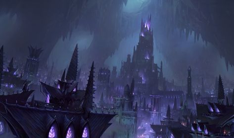 Dark Fortress, Legend Of Drizzt, Mroczny Elf, Elf City, Dnd Locations, City Concept, Fantasy Cities, Background Designs, Short I