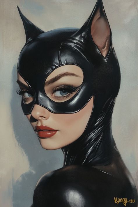 Cat Women Photoshoot, Catwoman Makeup Halloween, Cat Women Makeup, Cat Woman Painting, Cat Woman Makeup, Gotham Nights, Catwoman Makeup, Batman Makeup, Batman Art Drawing