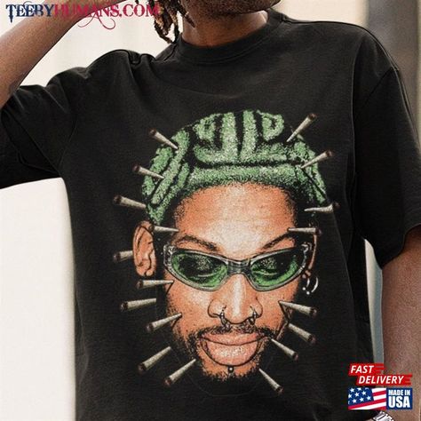 Dennis Rodman Graphic Tee, Brazilian Outfits, Ayra Starr, Vintage Rap Tees, Basketball Vintage, Graphic Fashion, Tee Designs, Dennis Rodman, Shirt Design Inspiration