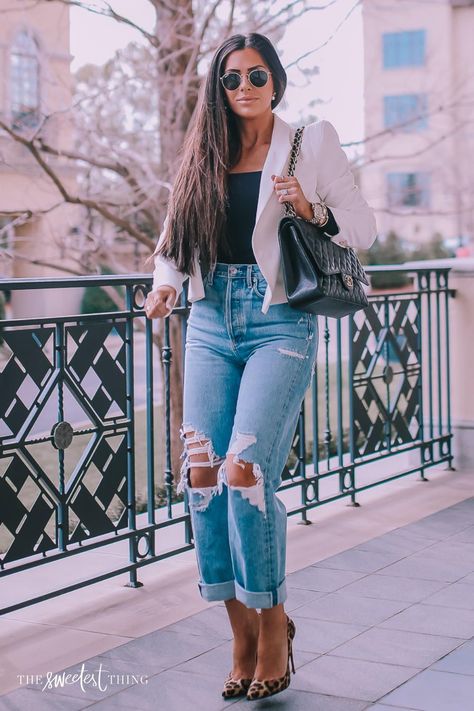 Boyfriend Jeans Outfit Summer, Jeans And Bodysuit, Boyfriend Jeans Outfit, Emily Gemma, Emily Ann, Jeans Outfit Summer, The Sweetest Thing, Us Fashion, Body Suit Outfits