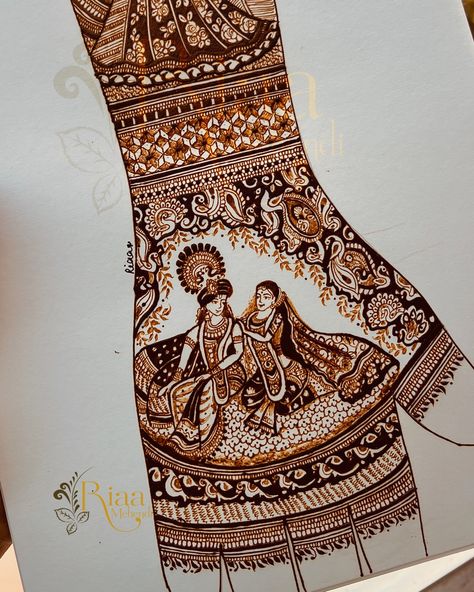 Radha-Krishna design with little peacocks🦚 . Inspired : @harins_mehndi 😇 Radha Krishna Mehndi Design, Krishna Mehndi Design, Krishna Mehndi, Krishna Design, Engagement Mehndi Designs, Cute Krishna, Mehndi Design, Peacocks, Lord Krishna