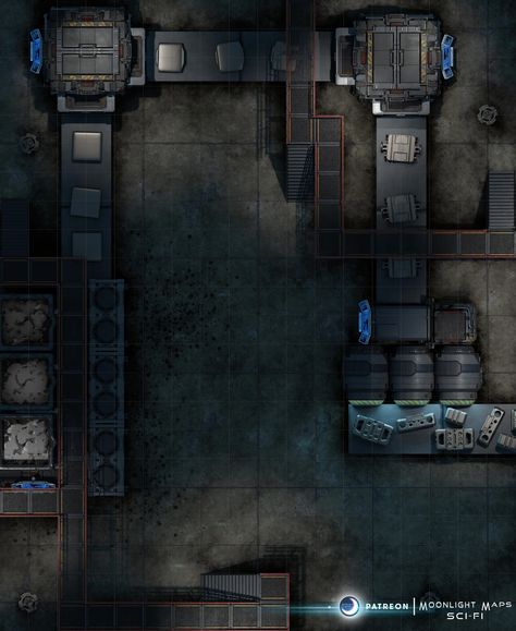 "They've managed to cut costs by replacing most of the humans who work here with mech which is great for me. No having to make small talk whilst working on the line!"  🌙 For hundreds more battle maps visit my website! Happy gaming!⁠ ⁠ #scifi #cyberpunk #cyberpunkred #cyberpunkbattlemaps #cyberpunkmaps #scifirpg #alienrpg #starfinder #starfindermaps #starfinder2e #starwarsrpg #edgeoftheempire #starwarsbattlemaps #bladerunner #foundryvtt #dungeonmaster #tabletop #tabletopgaming⁠⁠⁠ Scifi Battle Map, Factory Battlemap, Space Map, Edge Of The Empire, Fantasy City Map, Sci Fi Rpg, Cyberpunk 2020, Cyberpunk Rpg, Sci Fi Games