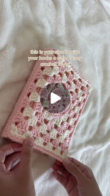 Knitting | Crocheting 🧶 on Instagram: "Rate this cute crochet book cover (0-10) 😍💗 📹: @mahumcrochets Follow @crochetqueen1 for more knitting & crocheting tips 🧶 Follow @crochetqueen1 for more knitting & crocheting tips 🧶" Heart Granny Square, Crochet Book Cover, Crochet Book, Your Adorable, Bible Covers, What Book, Crochet Books, November 13, Lots Of Love