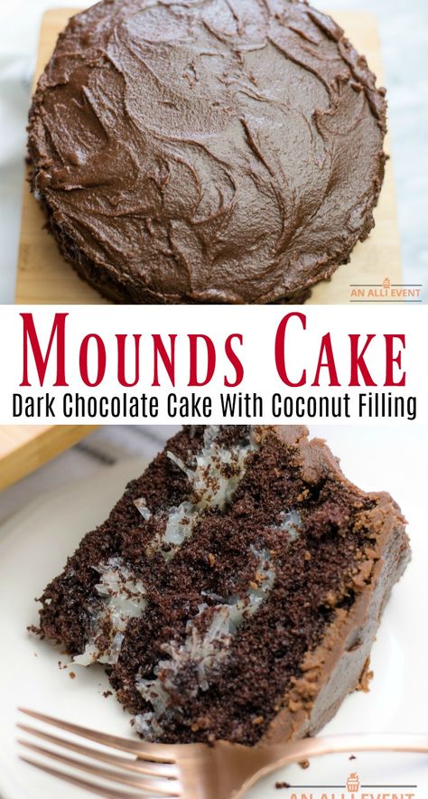 Mounds Cake, Coconut Filling, Cake With Coconut, Torte Cupcake, Oreo Dessert, Delicious Cake Recipes, Cake Mix Recipes, Chocolate Frosting, Yummy Sweets