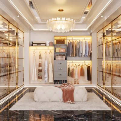 His And Hers Closet, Wall Mounted Closet, Wood Closet Organizers, Organiser Son Dressing, Glam Closet, Closet Storage Systems, Closet Organizer With Drawers, Reach In Closet, Closet Organizing Systems