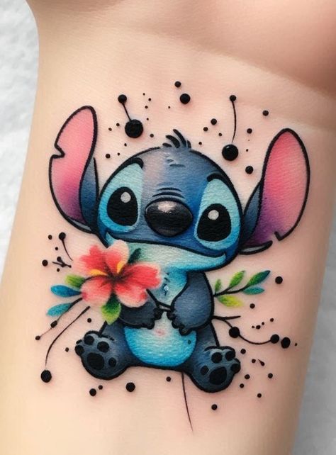 Tattoos First Time Ideas, Colorful Mushroom Tattoo, Stitch And Angel Tattoo, Stitch Tattoo Design, Small Catholic Tattoos, Stitch Tattoo Ideas, Wedding Ring Finger Tattoos, Alive Tattoo, Disney Stitch Tattoo