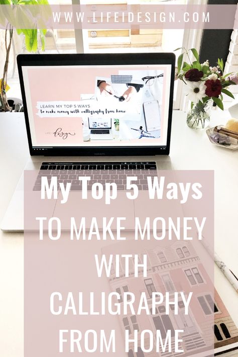 Learn about my Top 5 Ways to Make Money with Calligraphy/Lettering from Home Teaching others how to start a home-based creative business has been something that I’ve wanted to do for years. Read more about my new online class at www.lifeidesign.com    #creativebusiness #makemoneywithcalligraphy How To Makw, Hand Lettering Business, Calligraphy Lettering, Calligraphy Letters, Business Venture, Online Class, Wedding Calligraphy, Etsy Business, Ways To Make Money