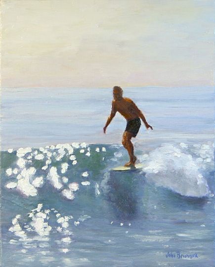 John Brunnick | COTW Surf Artist Canvas Painting Modern Art, Surfer Painting, Alana Blanchard, Art Plage, Surf Painting, Line Painting, Dengeki Daisy, Wall Art Acrylic, Painting Modern Art