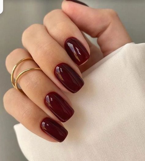 Gel Manicure Square Nails, Quite Luxury Nails, Squoval Nails Winter, Short Squoval Nails Winter, Wine Nails Short, Burgundy Nails Square, Red Squoval Nails, Dark Wine Nails, Wine Colored Nails