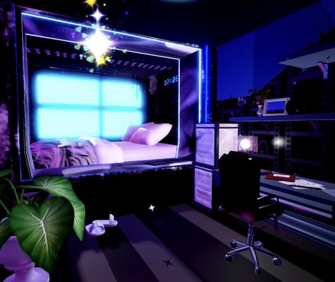 Fae (comms closed) on X: "My Royale High cyberpunk dorm - Rocheford’s apartement⏻ - Rocheford’s room (1/?) #royalehigh #royalehighdorms #royalehighnewschool https://t.co/tHXudoS7ce" / X Goth Royale High Dorm, Royale High Dorm Exterior, Royale High Dorm Ideas Layout, Royal High Dorms Ideas, Royale High Dorm Inspiration, Royale High Dorm Closet, Royale High Dorm Ideas, Cyberpunk Apartment, Dorm Layout