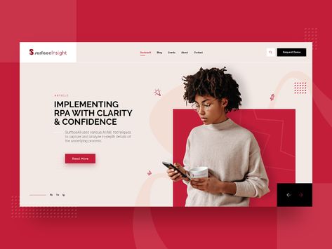 Consulting Company Web Design Mockup by Rez Felix for Seahawk on Dribbble Hero Image Web Design Inspiration, Website Hero Design Inspiration, Web Hero Design, Hero Web Design, Website Hero Design, Red Web Design, Website Mockup Design, Red Website Design, Web Design Mockup