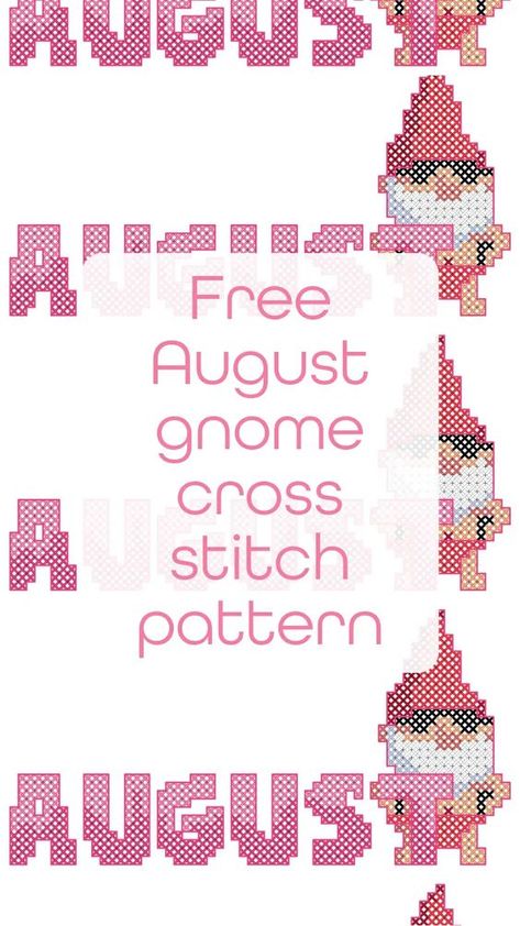 Free August gnome cross stitch pattern - Craft with Cartwright Gnome Cross Stitch, Speedos, Belly Button, Cross Stitch Pattern, Stitch Pattern, Making Out, Cross Stitch Patterns, Stitch Patterns, Cross Stitch