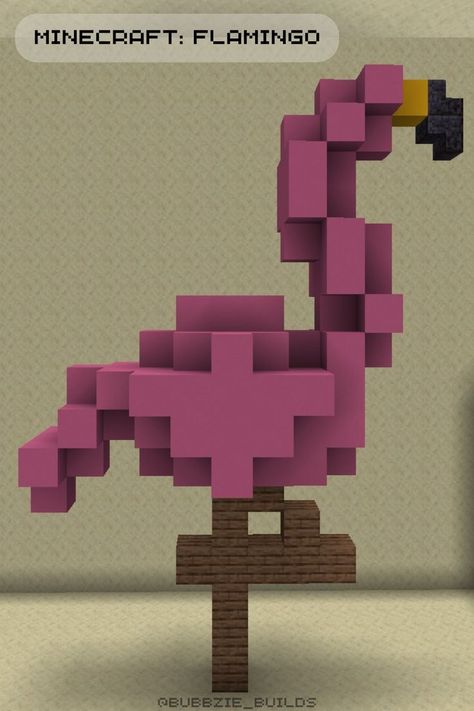 Minecraft Flamingo, Aesthetic Minecraft Builds, Minecraft Statues, Minecraft Seed, Minecraft Tips, Minecraft Inspo, Amazing Minecraft, Minecraft Survival, Minecraft Decorations