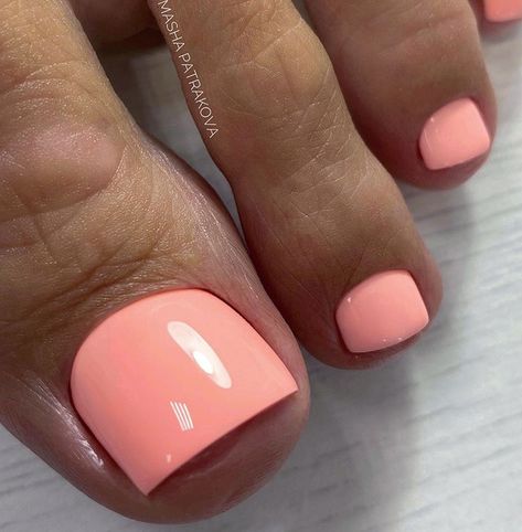 Peach Pedicure Toenails, Peach Toenails, Peach Toe Nails, Coral Toe Nail Designs, Peach Toes, Peach Pedicure, Coral Pedicure, Pedicure Coral, Peach French Tip Nails