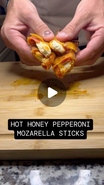 Rileys Stupid Recipes on Instagram: "Air fried Hot honey pepperoni mozzarella sticks! - Riley’s Stupid Recipes  The cheese pull sucks because I accidentally used “light” cheese sticks 😂🤦‍♂️ use regular! #shorts #reels #mikeshothoney #appetizers #hothoney #sweet #snacks #airfry #airfryerrecipes #easyrecipes #mozarella #mozzarellasticks #foodie #asmr #foodies #yum #cheese #cheesy #simplerecipes #recipes #pepperoni" Cheese Pull, Hot Honey, Mozzarella Sticks, Cheese Sticks, I Accidentally, Sweet Snacks, Air Fryer Recipes, Mozzarella, Low Carb