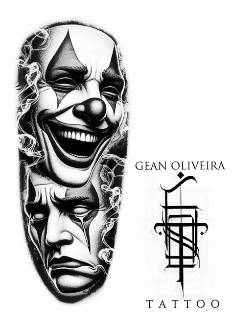 Laugh Now Cry Later Design, Laugh Now Cry Later Tats, Laugh Now Cry Later Chicano, Cry Now Smile Later, Chucky Tattoo Design, Chucky Tattoo, Smile Now Cry Later, Joker Tattoo Design, Laugh Now Cry Later