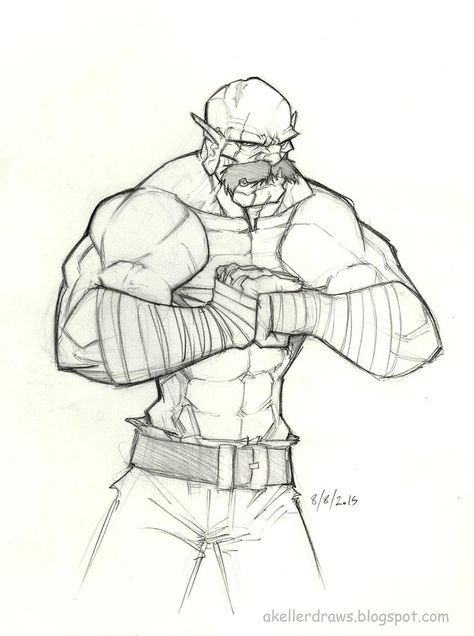 Daily Drawing Kurn the Hammer by AndrewScottKeller on DeviantArt Half Orc, D D Character Ideas, Sketch Pad, Dungeons And Dragons Homebrew, Fantasy Armor, Daily Drawing, Critical Role, Drawing Skills, Dieselpunk