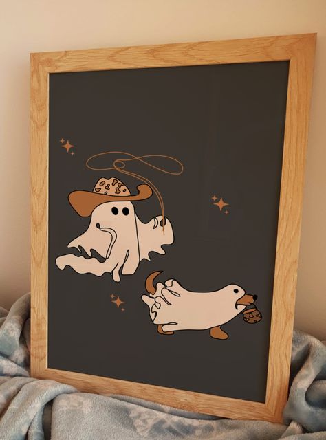 Ghost Family Drawing, Ghost Dogs Drawings, Cowboy Ghost Painting, Ghost Animals Art, Ghost Dog Painting, Ghost Dog Art, Cat Ghost Painting, Ghost Family, Ghost Drawing