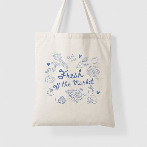 Canvas Tote Bag PRODUCT INFO -Material: 100% cotton sheeting -One size (15"x16") -Lightweight and compact  -Handle Length: 21.5" (54.61cm) CARE INSTRUCTIONS Do not iron directly over the printed area - print may stick to the iron. Spot clean; Do not bleach; Line dry. RETURNS OR EXCHANGES - All of our bags are custom printed just for you, so we do not accept returns or exchanges. -Please let us know if there are any issues with your order so we can fix it ASAP. Thank you for supporting our small Fresh Off The Market Bachelorette Theme, Off The Market Bachelorette, Fresh Off The Market, Hens Ideas, Bachelorette Party Tote Bags, Client Board, Themed Bachelorette Party, Themed Bachelorette, Bachelorette Themes