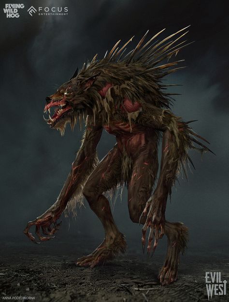 ArtStation - Werewolf - Evil West Weird West Monsters, Evil West Game, Evil West Art, Evil West Concept Art, Gothic Dnd, Evil West, Once Human, Eldritch Knight, Werewolf Drawing