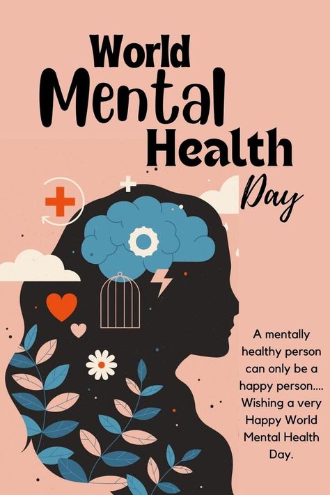 World Mental Health Day. World Mental Day Poster, Health Priority, Health Awareness Poster, Health Posters, World Mentalhealth Day, Metal Health, Psychology Studies, World Mental Health Day, Mental Health Posters