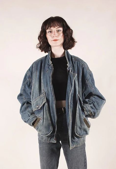 https://m.marketplace.asos.com/listing/jackets/vintage-90s-grunge-blue-lined-denim-jacket-mm2146/5918353 Jackets Vintage, 90s Grunge, Vintage 90s, Denim Jacket, Asos, Blue, Clothes