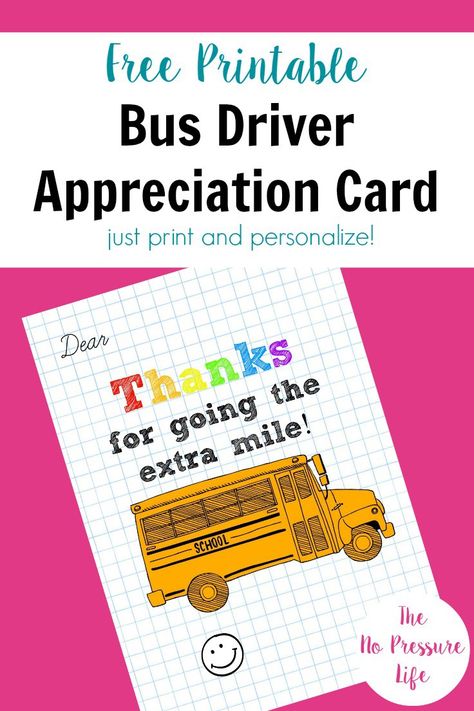 Say thank you to your child's bus driver with this free printable bus driver appreciation card. Just print and personalize it for Bus Driver Appreciation Day! Plus get gift ideas for your favorite bus driver. Free Printable Bus Driver Appreciation Tags, Bus Driver Gift Card Printable Free, Bus Driver Appreciation Gifts Printables, Bus Driver Thank You Printable Free, Bus Driver Thank You Card, Bus Driver Appreciation Gifts Printables Free, Bus Driver Thank You, Bus Driver Appreciation Printable Free, Driver Appreciation Ideas