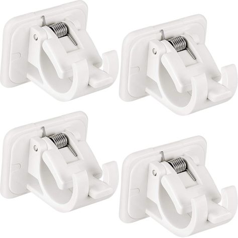 Self Adhesive Curtain Rod Bracket Drapery Hook Holders Fixing Rod Holder Curtain Pole Wall Brackets Towel Rod Hooks for Home Bathroom and Hotel Use (White) : Amazon.co.uk: Home & Kitchen Adhesive Curtain Rod, Hole In Wall, Curtain Pole Brackets, Wall Towel Racks, Hanging Curtain Rods, Curtain Rod Hooks, Curtain Hangers, Curtain Brackets, Rod Bracket