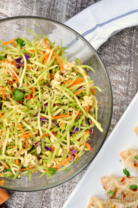 Asian Broccoli Slaw Recipe Brocolli Slaw Salad, Broccoli Slaw Asian Salad, Broccoli Slaw Mix Recipes, Broccoli Slaw Meals, Broccoli Slaw Cooked, Broccoli Slaw Dressing, Asian Broccoli Slaw, Broccoli Slaw Recipe, Asian Slaw Recipe