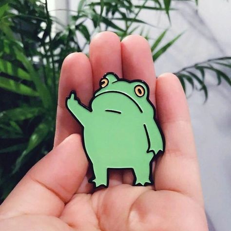 Wish - Shopping Made Fun Frog Pins, Frog Drawing, Funny Frogs, Frog Art, Soft Enamel Pins, Art Idea, Frog And Toad, Cool Pins, Enamel Brooch