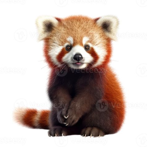 Red Panda Background, Red Panda With Flowers, Red Panda Sleeping Drawing, Red Panda Artwork, Red Panda Side View, Red Panda, Transparent Background, Digital Art, Red