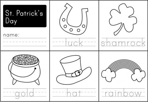 March Lessons, St Patrick Day Activities, March Activities, Worksheet For Kids, Kids Worksheets Printables, St Patrick's Day Crafts, St. Patricks Day, Preschool Theme, Day Book