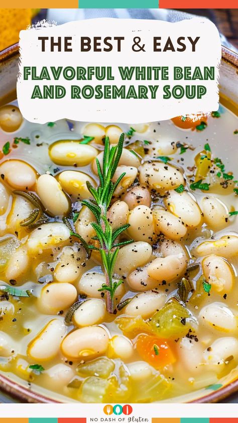 This Flavorful White Bean and Rosemary Soup is cozy, creamy, and full of flavor! With cannellini beans, fresh rosemary, and a splash of white wine, this soup is perfect for a weeknight dinner or meal prep. It’s ready in just about an hour and tastes even better the next day. Don’t forget the crusty bread for dipping! Pin this recipe and give it a try tonight! White Bean Rosemary Soup, Lemon Rosemary White Bean Soup, Rosemary Garlic White Bean Soup, Canelli Bean Soup Recipes, Cannellini Bean Recipes, Sukkah Ideas, Rosemary Soup, Cannellini Bean Soup, Best Spaghetti Recipe