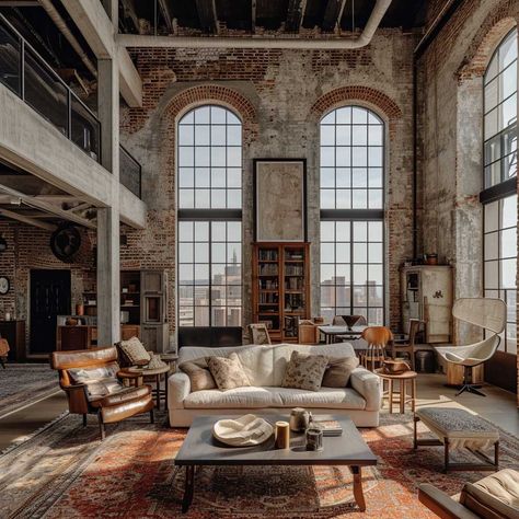 Embrace the Fusion of Industrial Chic in Your Interior Design • 333+ Images • [ArtFacade] Urban Chic Interior Design, Industrial House Interior, Industrial Glam Decor, Ambiance Bedroom, Bedroom In Blue, Industrial Style Interior Design, Style Hacienda, Industrial Chic Interior, Loft Style Living