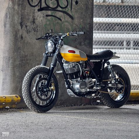 Ray of Sunshine: Daniel Peter's Yamaha SR500 Scrambler | Bike EXIF Supermoto Wheels, Harley Sportster 1200, Yamaha Sr500, Enduro Vintage, Sepeda Retro, Sr 500, Yamaha 250, Yamaha Sr400, Moto Scrambler