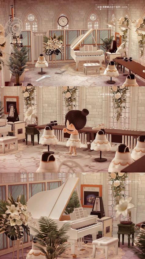 My Piano Hangout Acnh, Anime Interior, Cottage Core Animal Crossing, Acnh Interior, Acnh House, Royal Animals, Royal Room, European Style Homes, Animal Crossing Guide