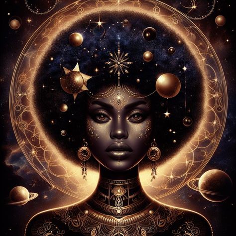 Nice Tatoos, Galaxy Goddess, Black Spirituality, African Goddess, Galaxy Tattoo, African Spirituality, Photoshop Projects, Black Inspiration, Afrocentric Art