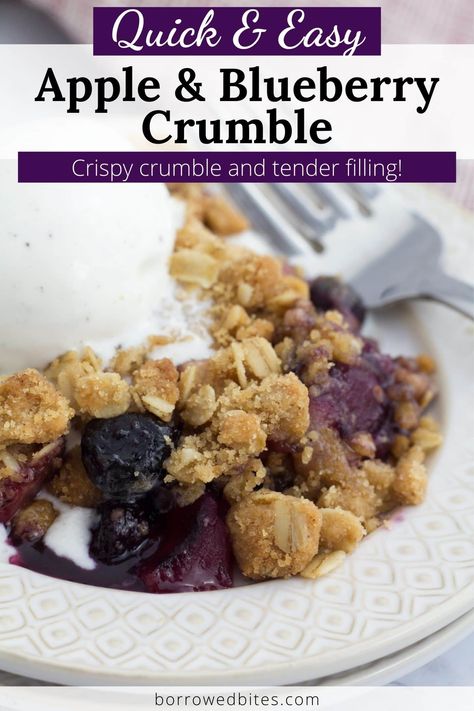 If you’re looking for the BEST Apple and Blueberry Crumble recipe, you’ve hit the jackpot! This apple blueberry crisp is full of warm, tender apples and juicy blueberries, then topped with a generous layer of buttery crumble topping that bakes until perfectly crunchy and golden. Top with vanilla ice cream for a comforting, easy dessert that’s sure to get you rave reviews! Apple Blueberry Crisp, Dessert Crisp, Apple Blueberry Crumble, Blueberry Crumble Recipes, Blueberry Crisp Recipe, Crisp Topping, Apple Blueberry, Fast Snack, Berry Crisp