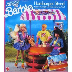 Barbie all American Hamburger Stand Play set 1990 American Hamburger, Barbie Playsets, Barbie 90s, Barbies Pics, Mini Houses, Diy Crafts For Girls, Future Children, Barbie Life, Barbie Diy