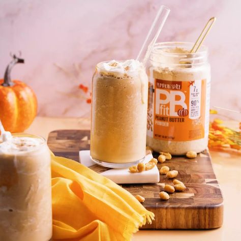 Pumpkin Spice Protein Shake, Pumpkin Spice Recipes, Pb2 Recipes, Pumpkin Spice Recipe, Peanut Butter Powder, Protein Shake Recipes, Peanut Butter Recipes, Vanilla Protein Powder, Spice Recipes