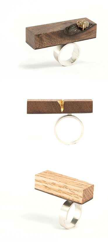 Shuoyuan Bai Modern Jewellery, Jewelry Quotes, Rings Rings, Glass Rings, Diy Schmuck, Contemporary Jewellery, Bijoux Diy, Contemporary Jewelry, Wood Jewellery