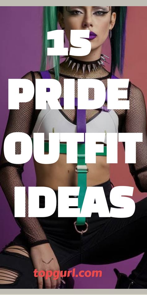 15 Fierce Pride Outfit Ideas to Let Your Rainbow Flag Fly Pride Parade Outfit Ideas Women, Pride Aesthetic Outfits, Dance Club Outfit, Pride Outfit Ideas, Outfit Ideas Colorful, Pride Parade Outfit, Lesbian Flag, Aesthetic Outfit Ideas, Pride Outfit