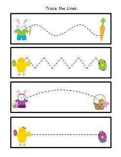 Sigue la linea de puntos Easter Preschool Worksheets, Ide Jurnal, Trace The Lines, Easter Writing, Line Tracing Worksheets, Easter Kindergarten, Line Tracing, Easter Worksheets, Preschool Teachers