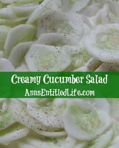 Creamy Cucumber Salad Recipe;  Grandma's old fashion Creamy Cucumber Salad Recipe. Super easy to make, this is a delicious blend of cucumbers and onions in a sweet, creamy sauce. Nutella Fudge, Cucumber Salad Recipe, Creamy Cucumber Salad, Breakfast Low Carb, Cucumbers And Onions, Creamy Cucumbers, Low Carb Snack, Cucumber Recipes Salad, Cucumber Recipes