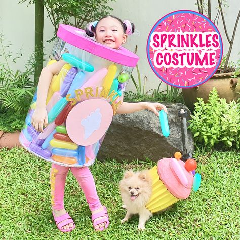 Sprinkle Costume, Sprinkles Costume, Make Sprinkles, Cake Costume, Diy Sprinkles, Dippin Dots, Halloween Sprinkles, Kid Drinks, Unique Halloween Costumes