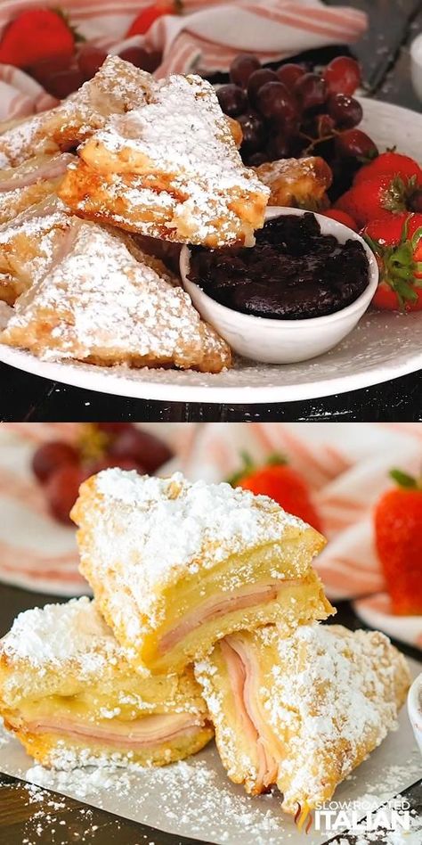 Jeff Mauro Double Decker Monte Cristo, Monte Cristo Sandwich Disneyland, Deep Fried Monte Cristo, Monte Crisco Recipe, Cheddars Monte Cristo Sandwich, Disneyland Monte Cristo Sandwich, How To Make Monte Cristo Sandwich, Monte Carlo Sandwich, Monte Cristo Sandwich Videos